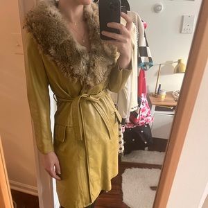 Vintage kagel’s leather jacket with fur collar